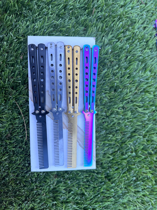 Butterfly knife trainer comb